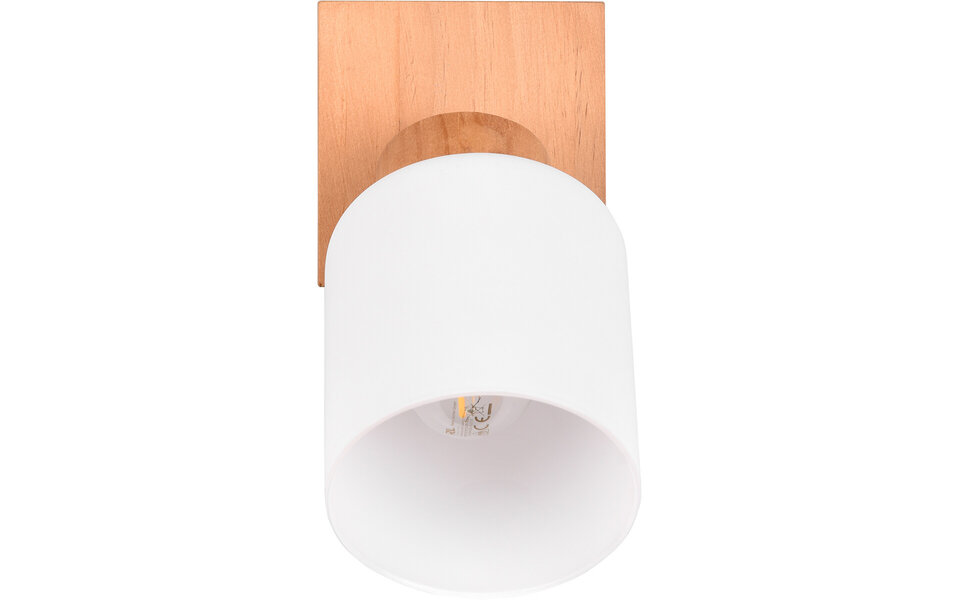 HLW LED LED Wall Spotlight Trion Asmara - Wooden LED Spotlight with E14 Fitting for Atmospheric Lighting