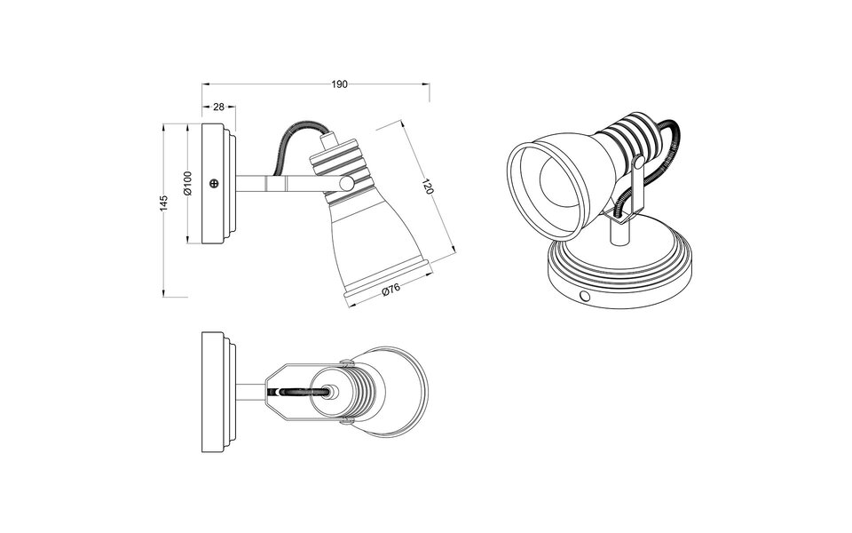 HLW LED LED Wandspot Antiek Wit - Stijlvolle LED Vloerlamp, Spot met E14 Fitting HLW LED LED Wandspot Antiek Wit - Stijlvolle LED Vloerlamp, Spot met E14 Fitting