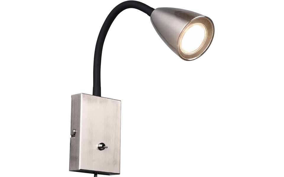 HLW LED Moderne LED Wandspot met GU10 Fitting, Verstelbare Beam Angle & Mat Nikkel Design