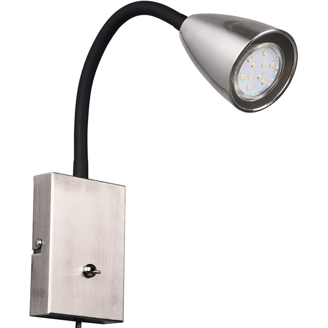 HLW LED Moderne LED Wandspot met GU10 Fitting, Verstelbare Beam Angle & Mat Nikkel Design