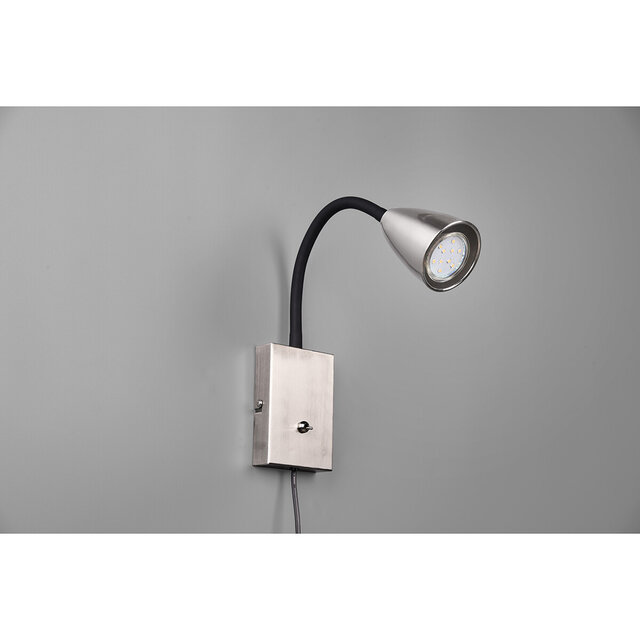 HLW LED Moderne LED Wandspot met GU10 Fitting, Verstelbare Beam Angle & Mat Nikkel Design