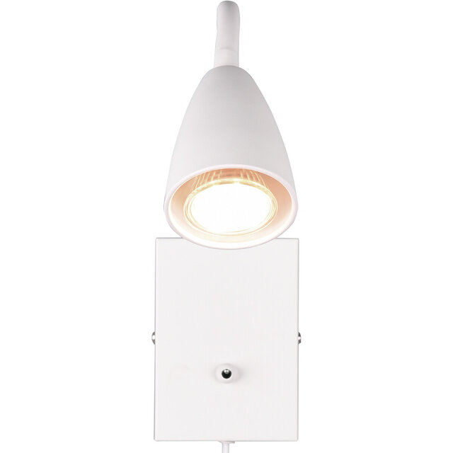Mat witte LED wandlamp met GU10 fitting, 10W vermogen en kantelbare moderne spotvorm Mat witte LED wandlamp met GU10 fitting, 10W vermogen en kantelbare moderne spotvorm
