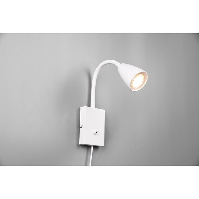 HLW LED Stylish LED Wall Spotlight - Matte White Aluminum, GU10 Fitting & Adjustable Beam Angle