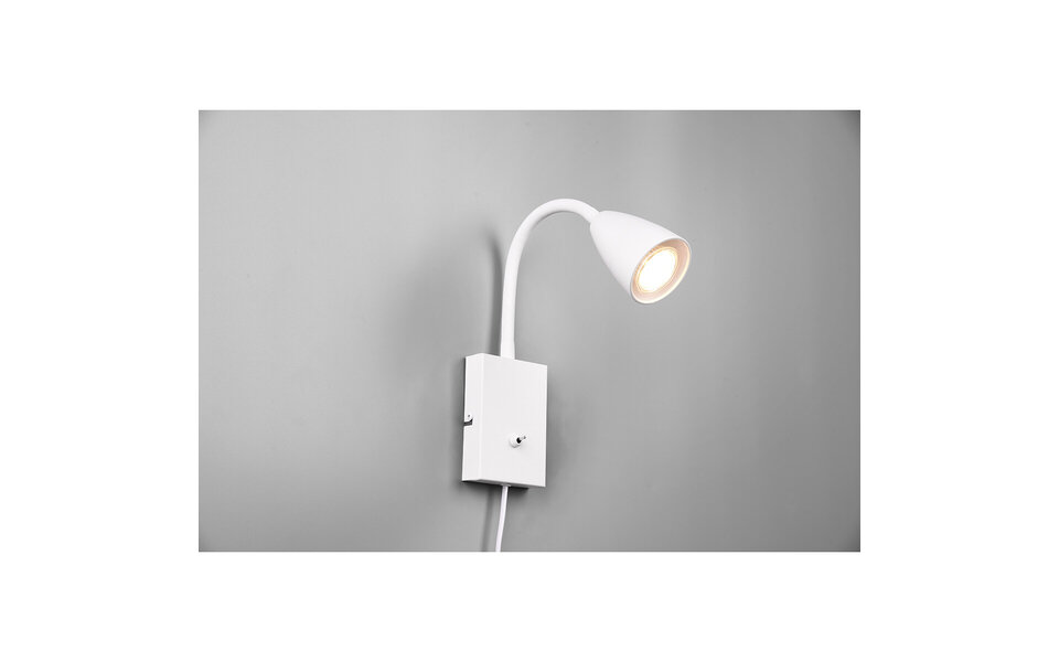 HLW LED Stylish LED Wall Spotlight - Matte White Aluminum, GU10 Fitting & Adjustable Beam Angle