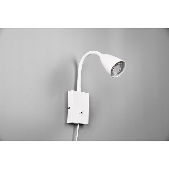 HLW LED Stylish LED Wall Spotlight - Matte White Aluminum, GU10 Fitting & Adjustable Beam Angle