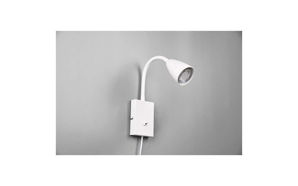 HLW LED Stylish LED Wall Spotlight - Matte White Aluminum, GU10 Fitting & Adjustable Beam Angle