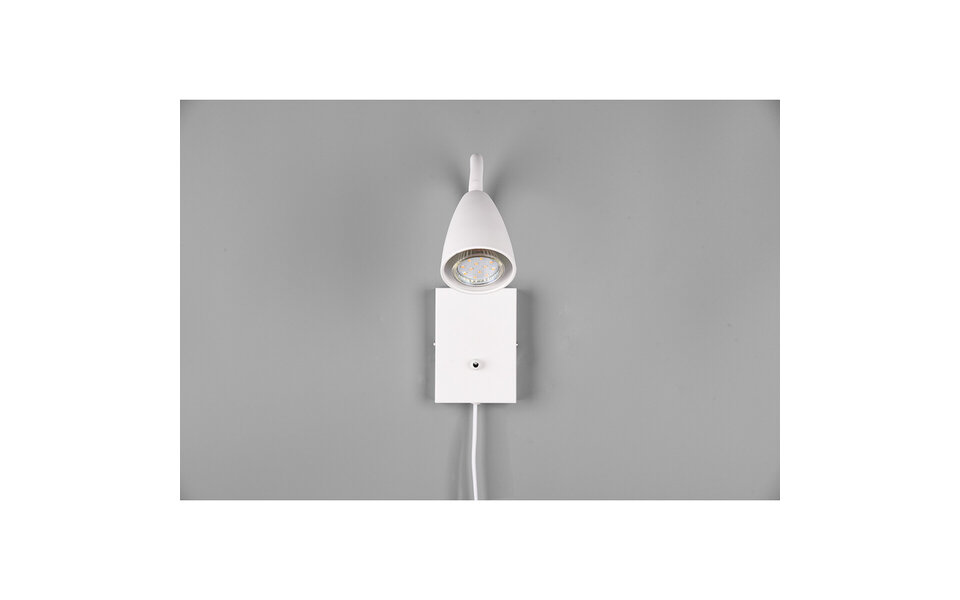 HLW LED Stylish LED Wall Spotlight - Matte White Aluminum, GU10 Fitting & Adjustable Beam Angle