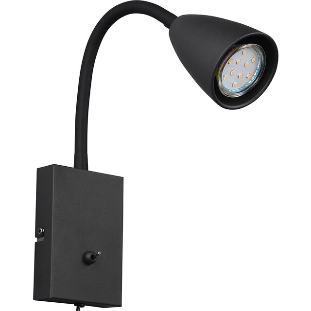 HLW LED LED wall spotlight matte black with GU10 fitting, adjustable beam angle & aluminum