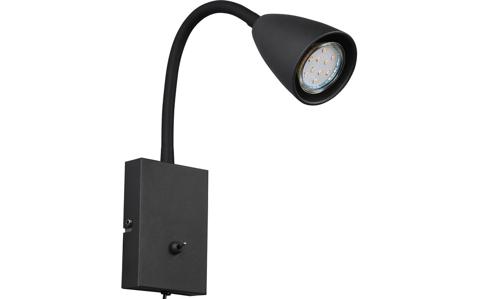 HLW LED LED wall spotlight matte black with GU10 fitting, adjustable beam angle & aluminum