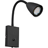 HLW LED LED wall spotlight matte black with GU10 fitting, adjustable beam angle & aluminum