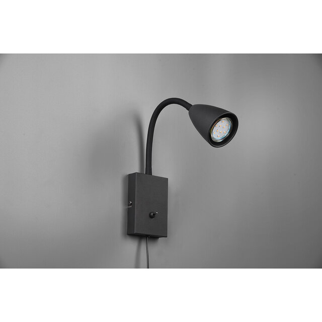 HLW LED LED wall spotlight matte black with GU10 fitting, adjustable beam angle & aluminum