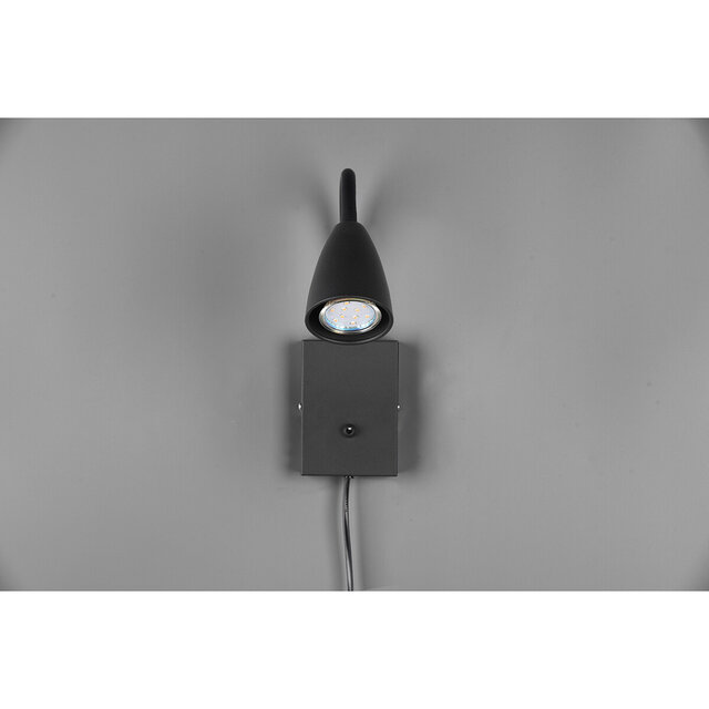 HLW LED LED wall spotlight matte black with GU10 fitting, adjustable beam angle & aluminum