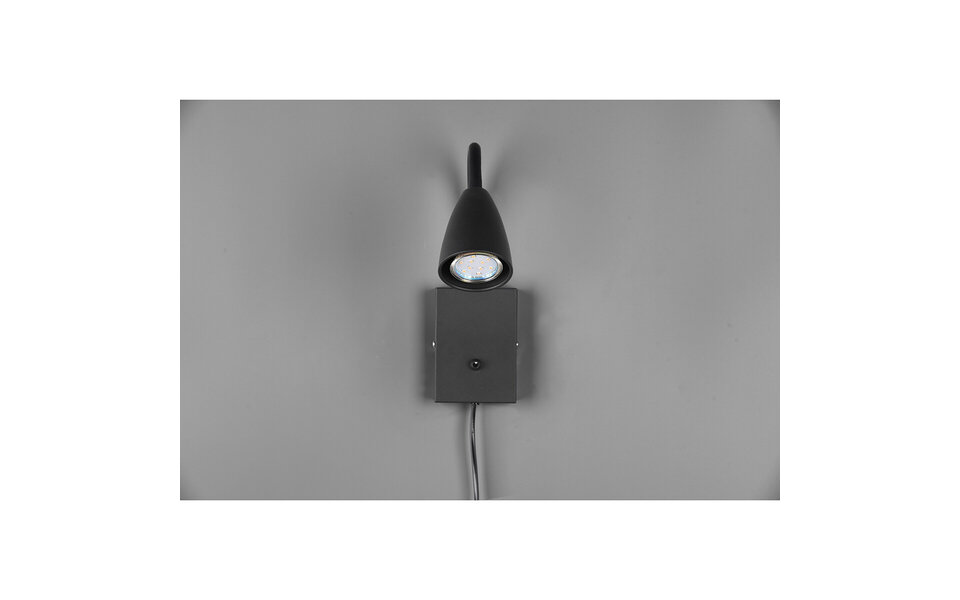 HLW LED LED wall spotlight matte black with GU10 fitting, adjustable beam angle & aluminum