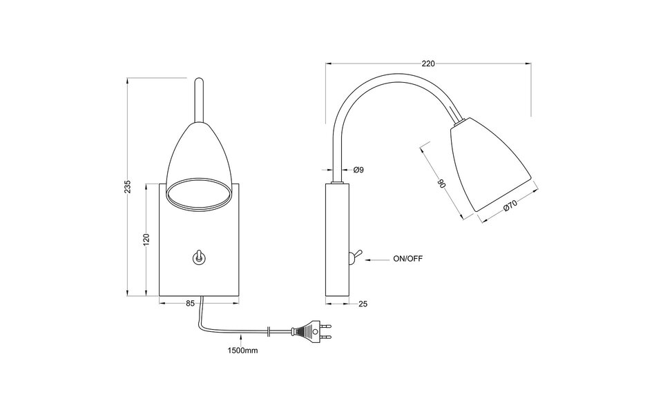 HLW LED LED Wandspot Mat Goud met GU10 Fitting, Beam Angle Verstelbaar & Aluminium