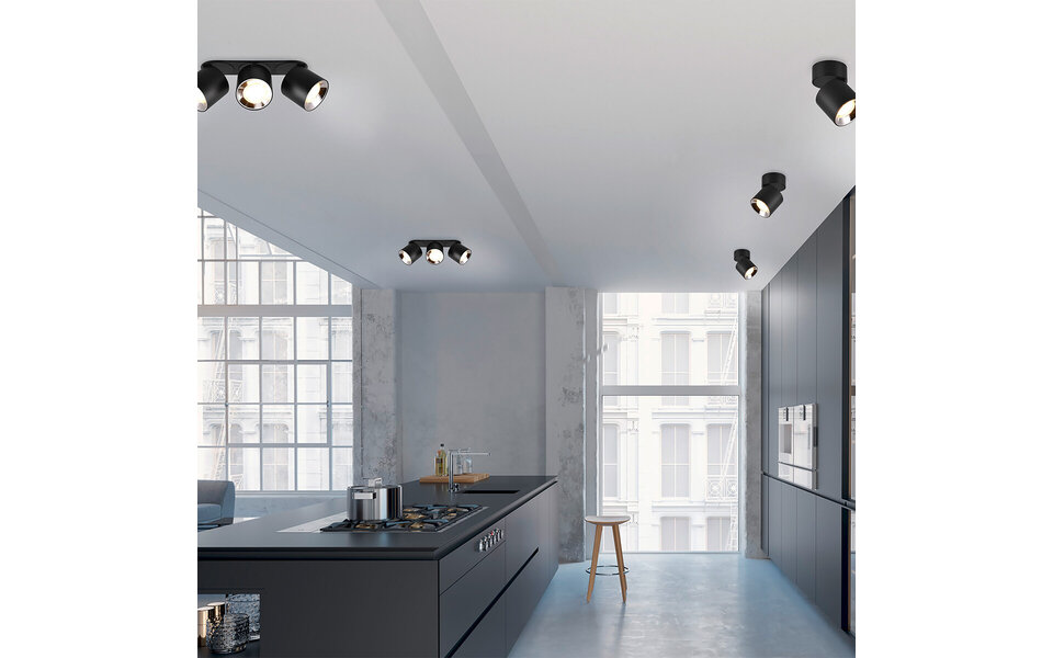 HLW LED Stylish LED Wall Lamp Matte Black with GU10 Fitting - Durable Metal