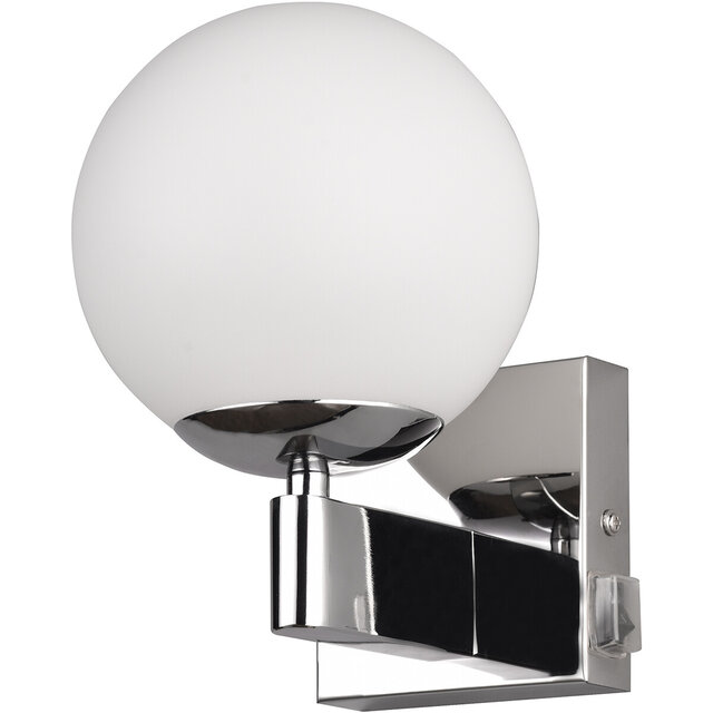 LED wandlamp | Max 10W | Chroom | E14 | Rond | Schakelaar Verlichting per ruimte