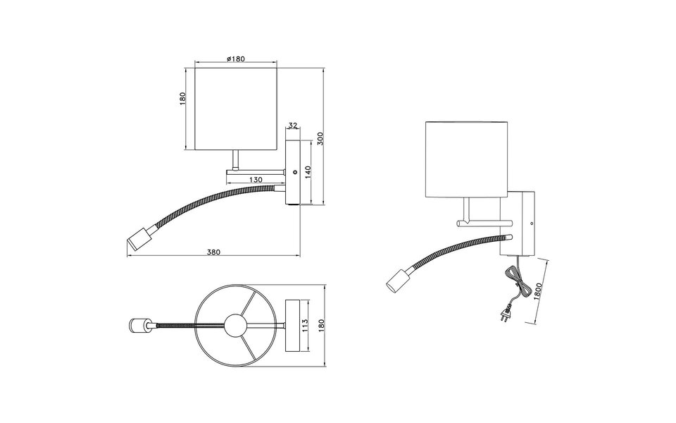 HLW LED LED Wall Lamp Trion Ilay with natural wood, double light points, and E27 fitting HLW LED LED Wall Lamp Trion Ilay with natural wood, double light points, and E27 fitting