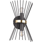 HLW LED LED Wandlamp Trion Drado - Rond Zwart Goud Metalen Vloerlamp, 2-lichts