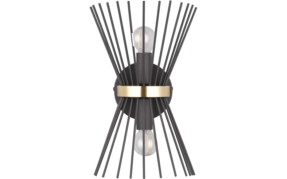 HLW LED LED Wall Lamp Trion Drado - Round Black Gold Metal Floor Lamp, 2-light HLW LED LED Wall Lamp Trion Drado - Round Black Gold Metal Floor Lamp, 2-light