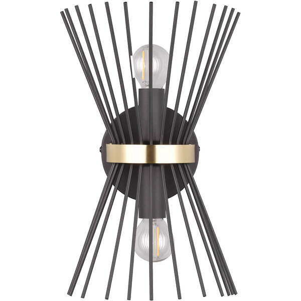 HLW LED LED Wandlamp Trion Drado - Rond Zwart Goud Metalen Vloerlamp, 2-lichts HLW LED LED Wandlamp Trion Drado - Rond Zwart Goud Metalen Vloerlamp, 2-lichts