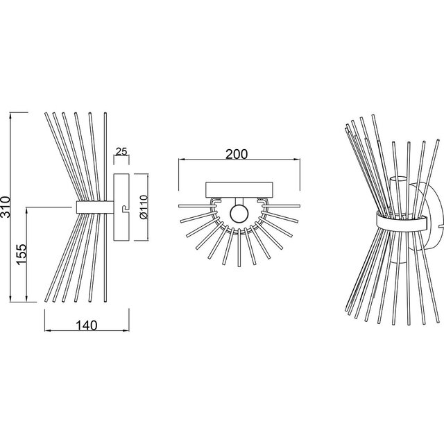HLW LED LED Wall Lamp Trion Drado - Round Black Gold Metal Floor Lamp, 2-light HLW LED LED Wall Lamp Trion Drado - Round Black Gold Metal Floor Lamp, 2-light