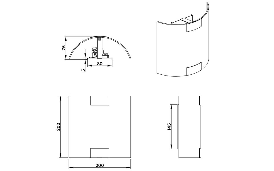 HLW LED LED Wall Lamp Matte Nickel - Sleek Square Metal Design & E27 Fitting