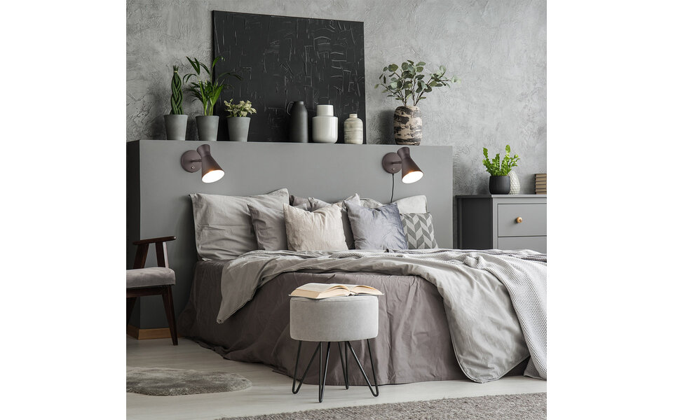 HLW LED Modern LED Wall Lamp Matte Black - Metal Floor Lamp & LED Lamp E27 Fitting