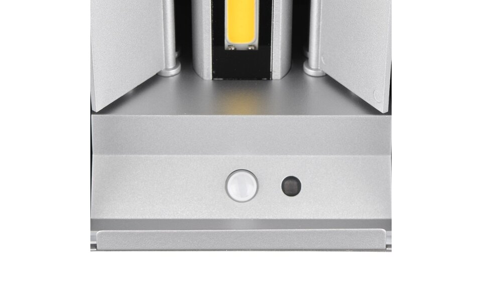 HLW LED LED Wandlamp met Sensor 5W – Warm Wit 3000K – Titaan Metalen Tuinverlichting