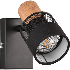 LED wandlamp | 10W max | E14 | Mat zwart | Metaal | Rond LED wandlamp | 10W max | E14 | Mat zwart | Metaal | Rond