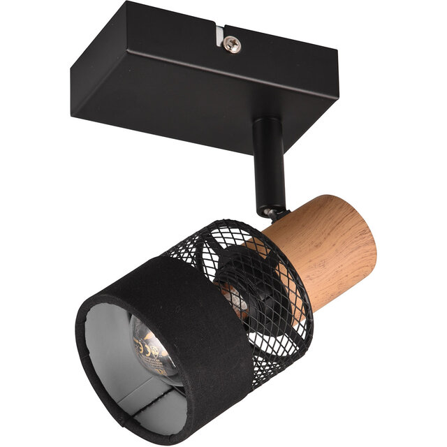 Ronde mat zwarte LED wandlamp van metaal met E14 fitting en maximaal 10W vermogen in modern design