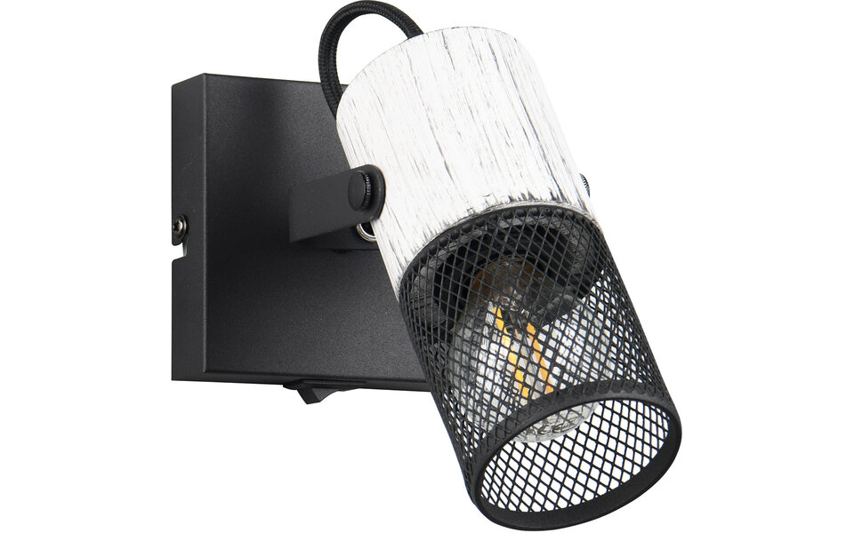 HLW LED LED Wall Spotlight Trion Josh - Black White Metal Floor Lamp & LED Spotlight - E14 Fitting