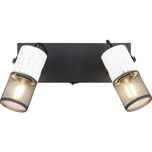 HLW LED LED Wall Spotlight Trion Josh - Modern Black & White Metal Floor Lamp with E14 Fitting