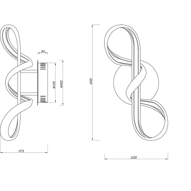 HLW LED Dimmable LED Wall Lamp 18W with Metal Round Fixture and Natural White Light