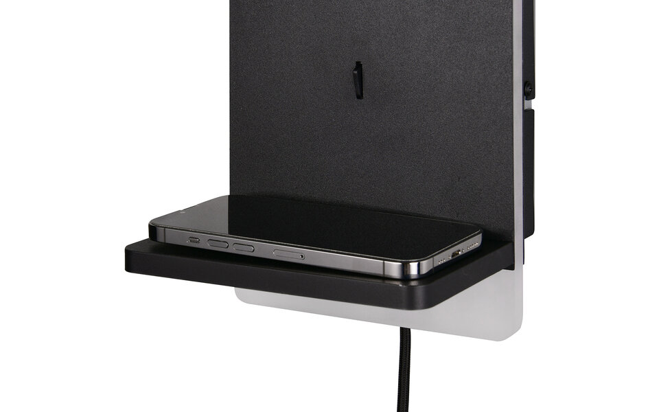 HLW LED LED Wall Lamp Dimmable in Matte Black with Warm White Light 2700K–3000K and Charging Station