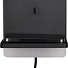HLW LED LED Wall Lamp Dimmable in Matte Black with Warm White Light 2700K–3000K and Charging Station