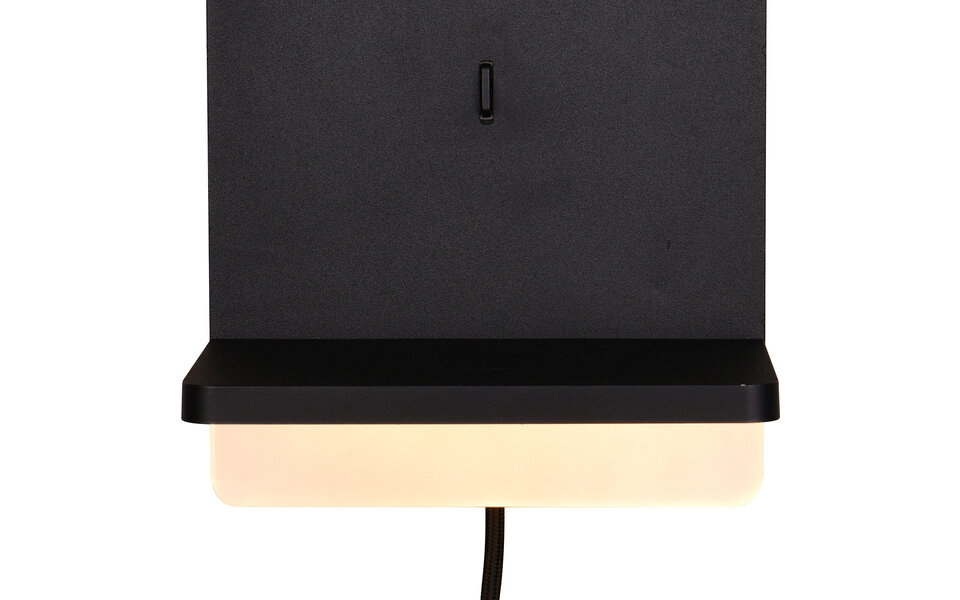 HLW LED LED Wandlamp Dimbaar in Mat Zwart met Warm Wit Licht 2700K–3000K en Laadstation HLW LED LED Wandlamp Dimbaar in Mat Zwart met Warm Wit Licht 2700K–3000K en Laadstation