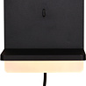 HLW LED LED Wall Lamp Dimmable in Matte Black with Warm White Light 2700K–3000K and Charging Station