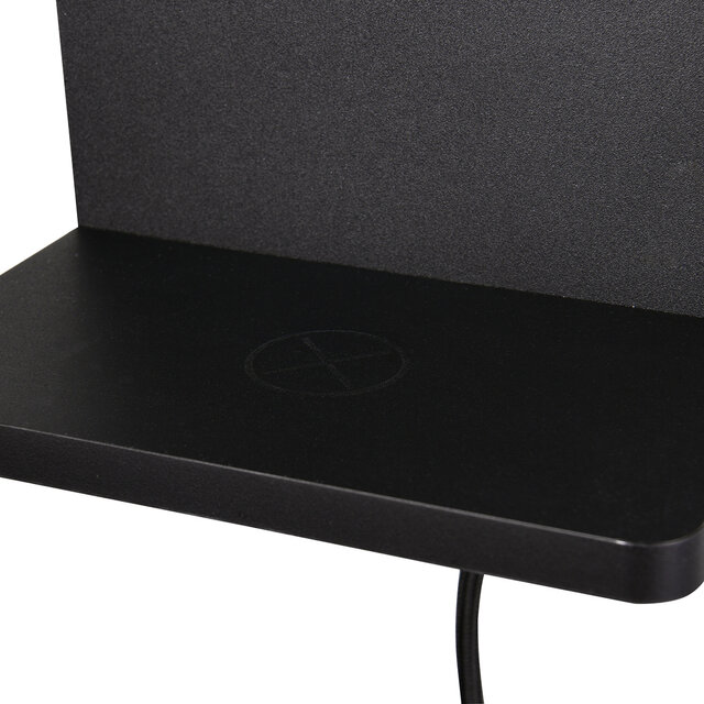 HLW LED LED Wall Lamp Dimmable in Matte Black with Warm White Light 2700K–3000K and Charging Station