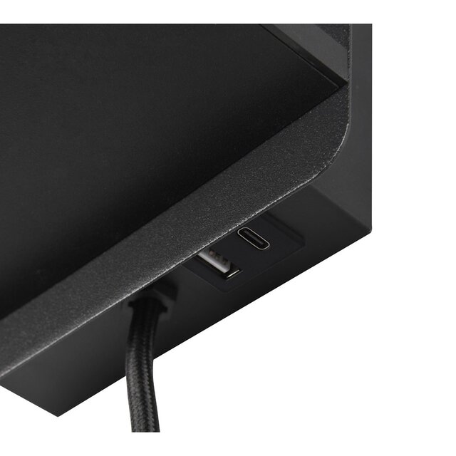 HLW LED LED Wall Lamp Trion Rahat with Inductive Charging Station - Matte Black Metal Floor Lamp, IP20 HLW LED LED Wall Lamp Trion Rahat with Inductive Charging Station - Matte Black Metal Floor Lamp, IP20