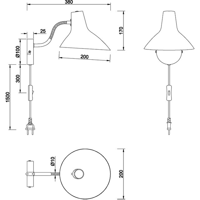 HLW LED LED Wandlamp Trion Fellar - Metalen Vloerlamp met IP20 Bescherming, E27 Fitting