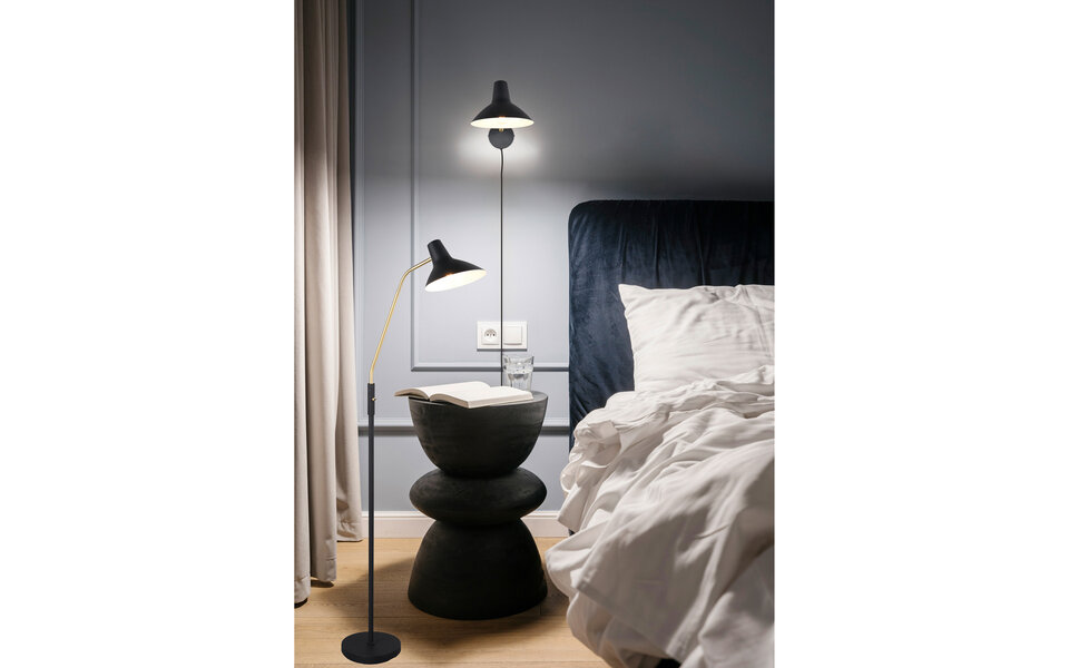 HLW LED LED Wall Lamp Black/Gold - Metal Floor Lamp & LED Floor Lamp IP20 Trion Fellar