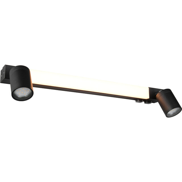 LED wandlamp | 6.5W | 2300-4000K | 2x GU10 | Zwart | IP44 Verlichting per ruimte LED wandlamp | 6.5W | 2300-4000K | 2x GU10 | Zwart | IP44 Verlichting per ruimte
