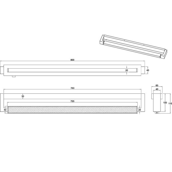 HLW LED LED Wandlamp Mat Zwart met 15.5W, Touchdimmer & Aanpasbare Kleur - LED Vloerlamp