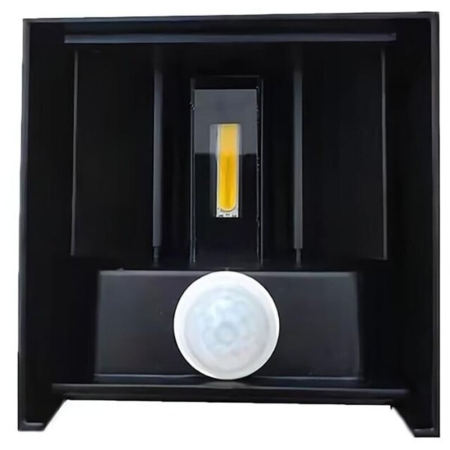 Velvalux LED Wandlamp met Sensor - Waterdicht IP65 - Instelbare Stralingshoek - Warm Wit 2700K–3000K - 6W LED - Zwart & Wit