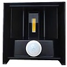 Velvalux LED wall lamp with sensor - Waterproof IP65 - Adjustable beam angle - Warm white 2700K–3000K - 6W LED - Black & White