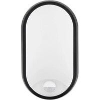 LED wall lamp | 15W | 6500K | IP54 | Sensor | Black Oval