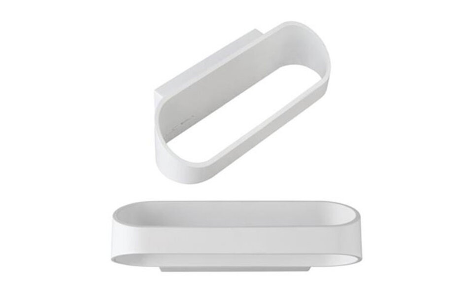 HLW LED LED Wall Lamp 6W - Neutral White 4000K, Matte White Aluminum, Oval Design HLW LED LED Wall Lamp 6W - Neutral White 4000K, Matte White Aluminum, Oval Design