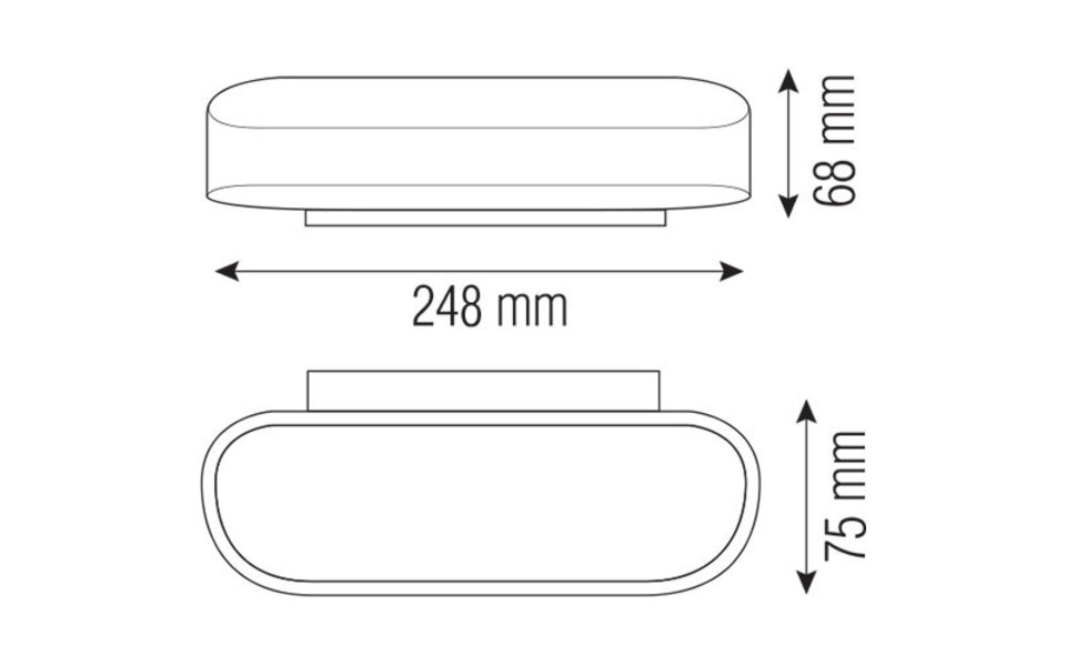 HLW LED LED Wall Lamp 6W - Neutral White 4000K, Matte White Aluminum, Oval Design HLW LED LED Wall Lamp 6W - Neutral White 4000K, Matte White Aluminum, Oval Design