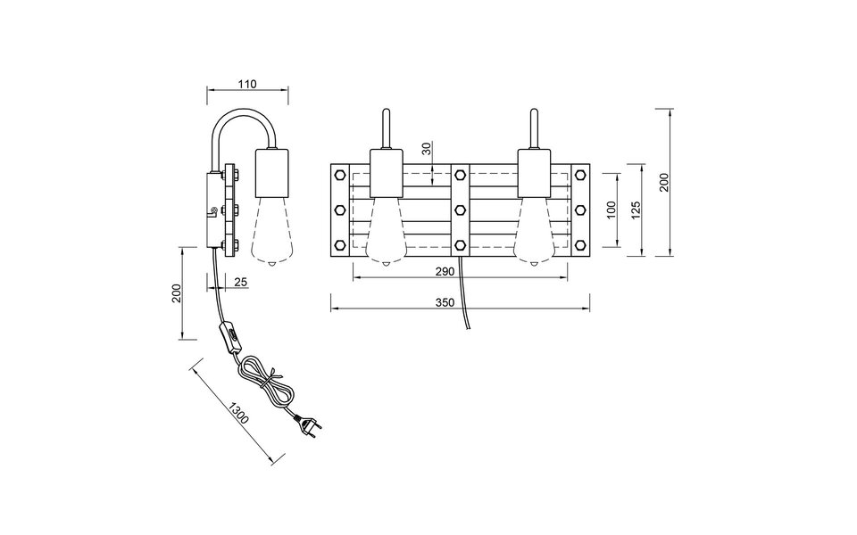 HLW LED LED Wandlamp Trion Khon - 2-lichts Mat Nikkel Aluminium met Beam Angle Verstelbaar