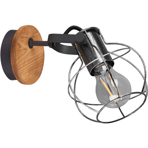 HLW LED LED Wandspot Trion Madrid - Mat Zilver, Aluminium, E27 Fitting, 1-lichts HLW LED LED Wandspot Trion Madrid - Mat Zilver, Aluminium, E27 Fitting, 1-lichts